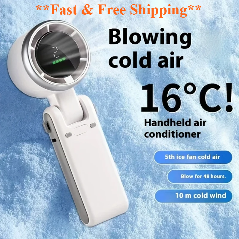 New 2025 High-Speed Foldable Neck Fan with 180-degree Tilt, Cooling Effect and LED Display