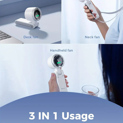 New 2025 High-Speed Foldable Neck Fan with 180-degree Tilt, Cooling Effect and LED Display
